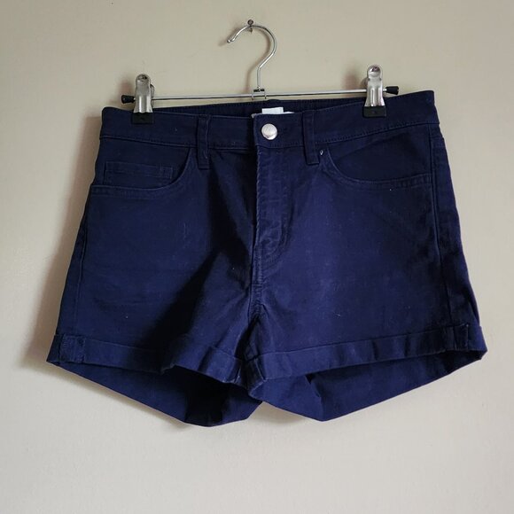 H&M Navy Blue Denim Shorts Size 6 - Picture 1 of 3